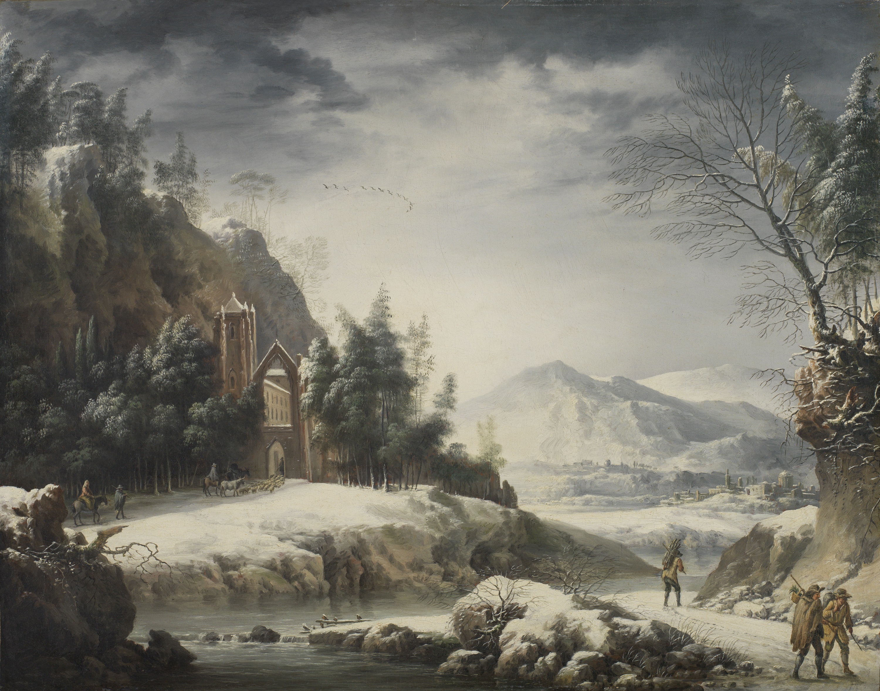 Winter Landscape with Figures - Foschi, Francesco. Museo Nacional